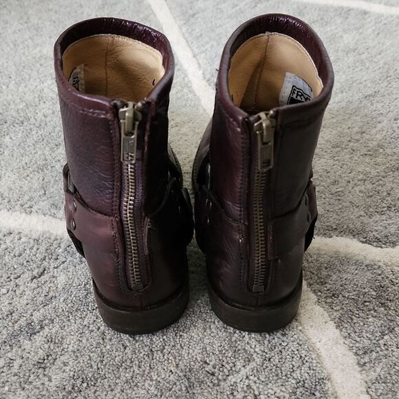 - Frye Phillips Harness Leather Ankle Boot Grey Women’s Size 6 - Picture 4 of 7